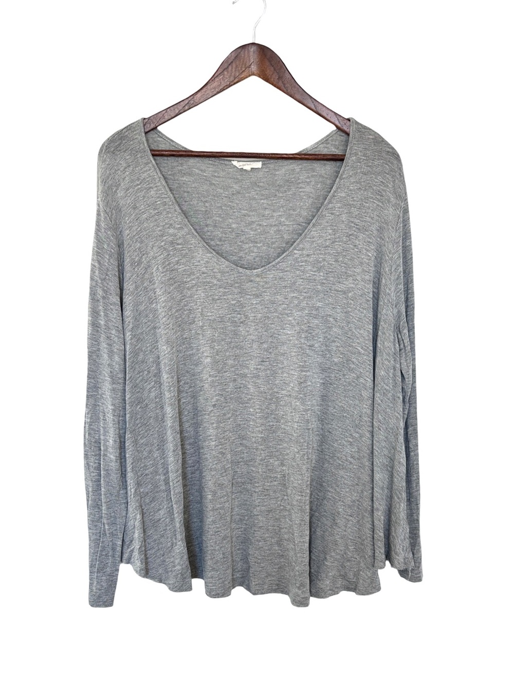 Mystree Gray Long Sleeve Relaxed Blouse